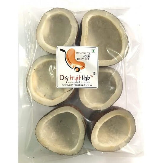 Dry Fruit Hub Copra Dry Coconut 1Kg Dry Copra | Dried Coconut Halves | Khopra | Sun Dried Coconut Halves | Copra Dry Fruit