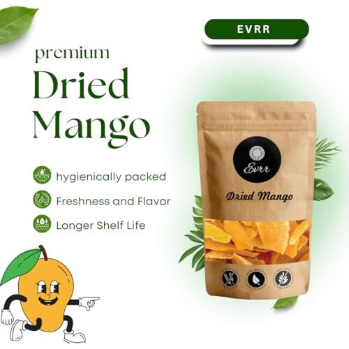 Evrr Premium Dried Mango 250G Sweet, Naturally Sun-Dried, No Added Sugar, Gluten-Free, Healthy Snack