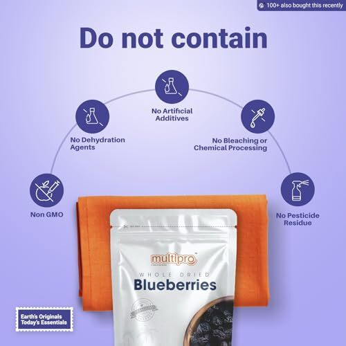 Multi Pro Whole Blueberry Dried Superfood - Naturally Sweet,Nutrient-Rich With Antioxidants, Ideal Blue Berry Fruit Fresh For Healthy Snacking, Baking, Gluten-Free (Pack Of 1)