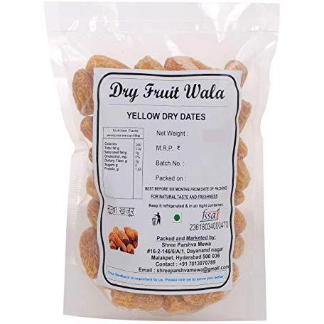 Dry Fruit Wala Dry Yellow/Sukha Khajoor (Pila Chuara), 1 Kg