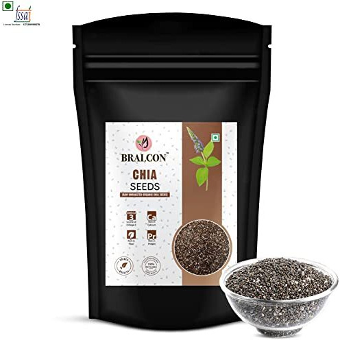 Bralcon Raw Organic Seeds Combo Of Chia Seeds, Pumpkin Seeds, Sunflower Seeds, Flax Seeds For Eating - 400G (4 X 100G Each Pack) | Ready To Eat Healthy Diet Snacks |Protein And Fiber Rich Superfood