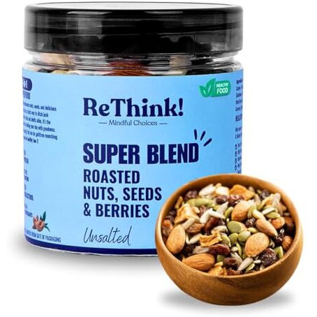 Rethink Premium 10-In-1 Superfood Trail Mix  Cashews, Almonds, Berries, Flax, Seeds  Healthy Snack For Kids, Adults, & Seniors  200G