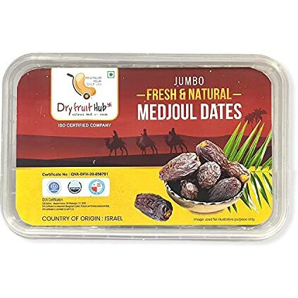 Dry Fruit Hub Medjoul/Medjool Dates 1Kg,Pack Of 2 Each 500G | All Natural | No Added Sugar | No Preservatives | Gluten Free | Non-Gmo | Dates Dry Fruits | Khajur | Khajoor | Khejur | Fresh Dates