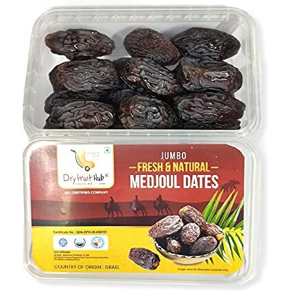 Dry Fruit Hub Medjoul/Medjool Dates 1Kg,Pack Of 2 Each 500G | All Natural | No Added Sugar | No Preservatives | Gluten Free | Non-Gmo | Dates Dry Fruits | Khajur | Khajoor | Khejur | Fresh Dates