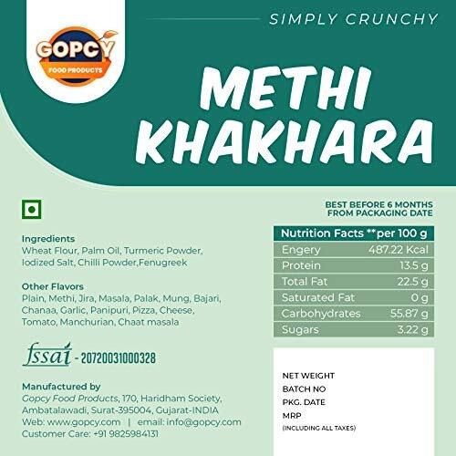 Gopcy Methi Khakhra Packets Of 4(800 Gm) - Healthy Gujarati Snacks