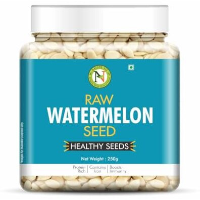 Nature Vit Watermelon Kernel Seeds, 250G (Jar Pack) | Watermelon Seeds Without Skin | Tarbooj Magaz | Specially For Making Gravies In Indian Curries