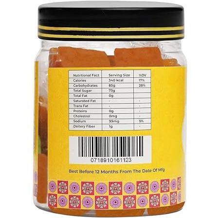 Royal Mouth Fresheners Mango Fruit Bar 300 Gm (Jar) | Sweet & Tangy Fruit Bar | Healthy Snack For All Ages | Natural Mango Delight | Perfect Travel Treat & Post-Meal Dessert - Aam Papad