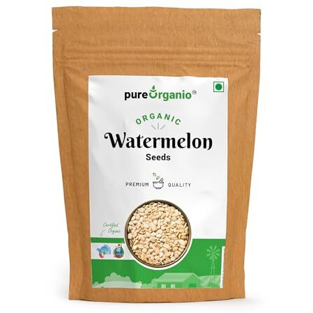 Pure Organio Organic Watermelon Seeds  Npop Certified | High-Protein Superfood | Raw Magaj Seeds | Nutrient-Rich | Antioxidant Powerhouse | 100% Organic & Natural (250 Gm)