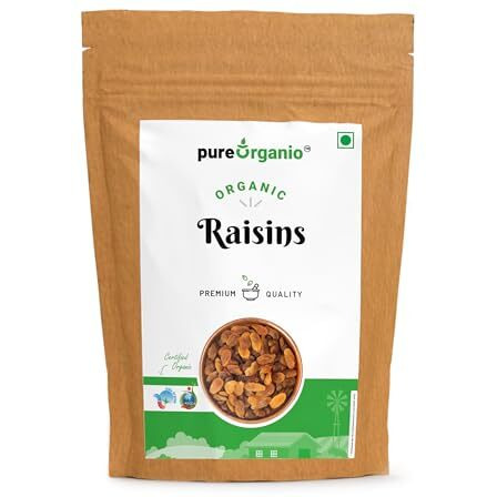 Pure Organio Organic Raisins - Healthy And Nutritious Kishmish/Kismis, Sun-Dried Organic Green Raisin Snack, Perfect For Baking And Snacking, Npop Certified (200 Gm)
