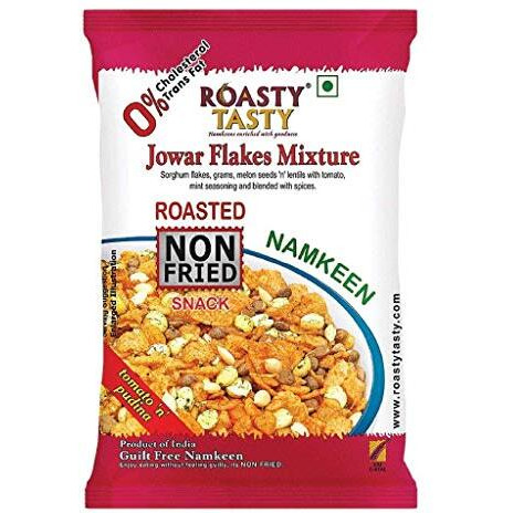 Roasty Tasty Roasted Jowar Flakes Mixture Indian Namkeen Snacks - 750G | Export Quality | Gluten Free Snacks | Healthy Diet Snacks