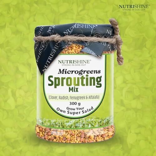 Nutrishine Microgreens Sprouting Mix 300Gm (Mix Of Alfalafa, Radish, Fenugreek & Clover Seeds Mix) | Super Seeds For Healthy Salads And Sandwich Sprouting Mix