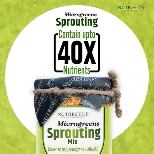 Nutrishine Microgreens Sprouting Mix 300Gm (Mix Of Alfalafa, Radish, Fenugreek & Clover Seeds Mix) | Super Seeds For Healthy Salads And Sandwich Sprouting Mix