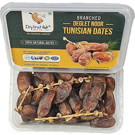 Dry Fruit Hub Tunisian Dates Khajoor/Khajur 400Gms Fresh Tunisian Khejur, Original,Deglet Nour Dates Kurma Tangkai From Tunisia