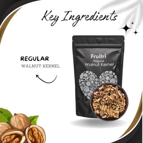 Fruitri Regular Kashmiri Walnut Kernels (Akrot) 1Kg | Fresh & Natural Walnut Without Shell Akhrot Giri | Rich In Protein & Iron | Low-Calorie Nut | Cholesterol Free For Snacking & Baking Dry Fruits