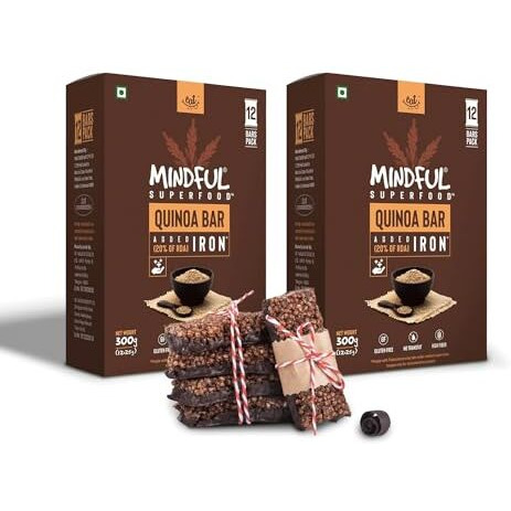 Eat Anytime Healthy Energy Quinoa Bar | Gluten Free & High Fiber | Energy Bar Sugar Free | High Protein Bar | Healthy Bar & Breakfast Protein Bar | Quinoa Bar/Energy Bar -600Gm(24Pcs.Of 25Gm)