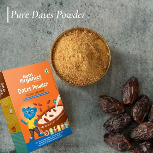 Nutriorganics Dry Dates/Kharik Powder Natural Sweetener,200G(Coarse Kharek Powder/Date Sugar)