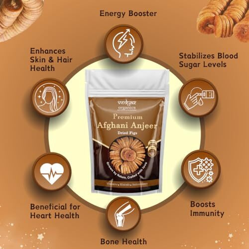 Vedyaz Organics Premium Dried Afghani Anjeer (Dried Figs) - 1 Kg - Rich Source Of Fibre Calcium & Iron | Improves Digestive Health | Low In Calories And Fat Free | Immunity Booster