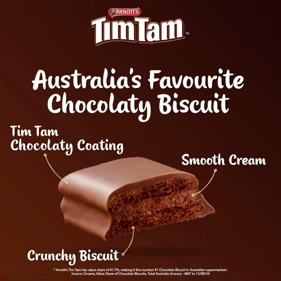 Decadent Foods Arnotts Timtam Original Biscuit A Combination Of Smooth Chocolaty Coating,Crunchy Biscuits And A Luscious Velvety Centre (Australia),163 Gram