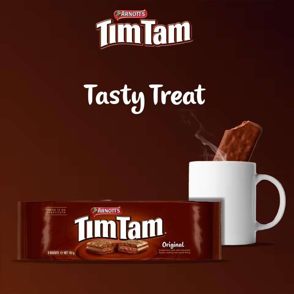 Decadent Foods Arnotts Timtam Original Biscuit A Combination Of Smooth Chocolaty Coating,Crunchy Biscuits And A Luscious Velvety Centre (Australia),163 Gram