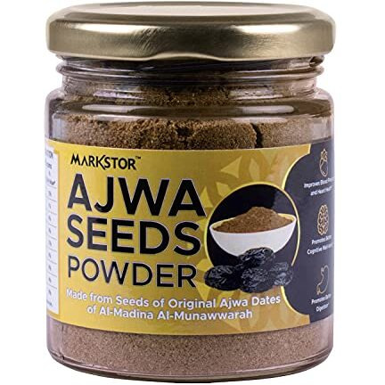 Markstor Fresh Ajwa Al-Saudi Dates (500Gram) With Ajwa Seeds Powder (100Gram)