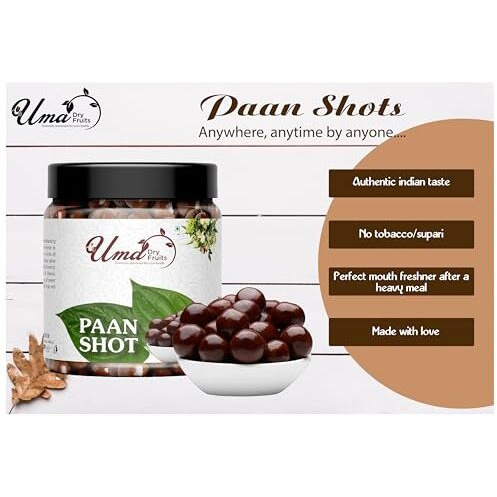 Uma Dry Fruits Paan Shots (Instant Paan, Mouth Freshener, Mukhwas) Pan Flavor Candy | Paan Shots | Pan Laddu - Paan Candy (Jar Pack) (1Kg)