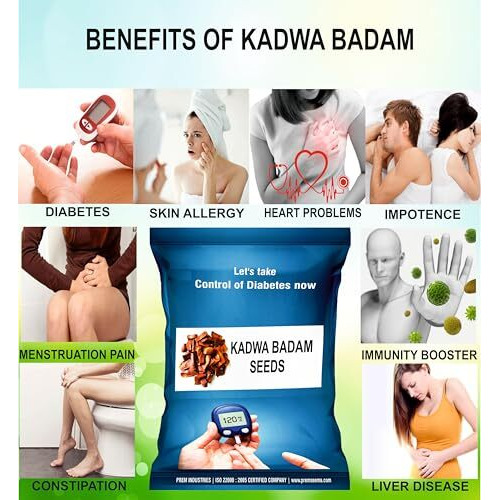 Seema Kadwa Badam Sugar Badam | Diabetes Bitter Almonds | Thengani Kai | Mahogany Seeds | Diabetes King Bitter Seeds, Machine Cleaned, Hygienically Processed & Packed Pack Of 400 Grams