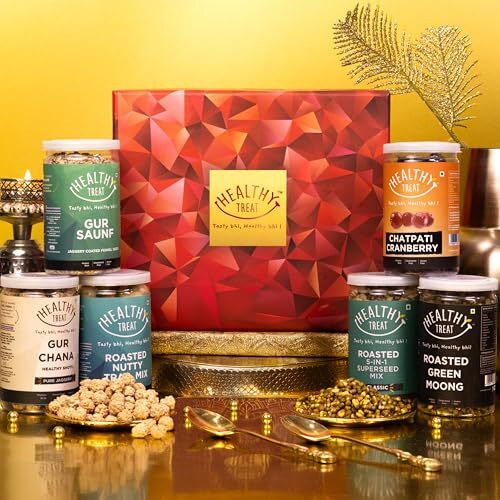 Healthy Treat Assorted Treat Gift Hamper | Healthy Snacks Gift Box | Festival Gifting | Birthday, Anniversary Gift Hampers | Wedding Gift | Gifts For Family And Friends | Healthy Gourmet Hamper