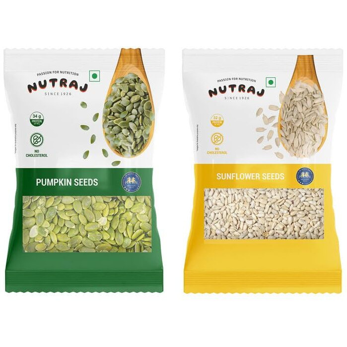 Nutraj Seeds Combo 200G | Pumpkin & Sunflower Seeds 100G Each | Seeds For Eating | Seed Cycling | Seed Cycling Seeds Combo