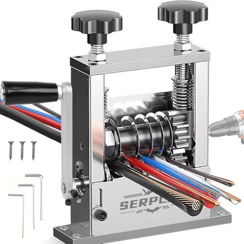 Serplex 6-In-1 Manual Wire Stripper Machine Drill-Operated Wire Stripper Tool With Hand Crank 3-17Mm Dia Cable, Manual Wire Stripping Machine With 6 Tracks & 5 Carbide Blade, For Wire Stripping