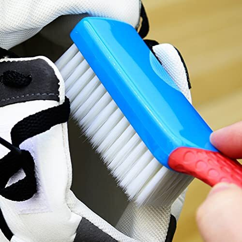 Wolpin Multipurpose Bathroom Cleaning Brush Pack Of 2 Sink Brush, Shoe Brush (Red & Blue)