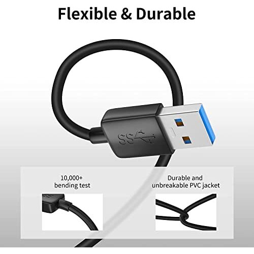 Fedus Usb A To A Cable 3 Meter, High Speed Usb 2.0 Type A Male To A Male Cable Usb To Usb Cord, For Data Transfer Hard Drive Enclosures, Printers, Modems, Cameras, Scanners, Laptop Cooling Pad Black