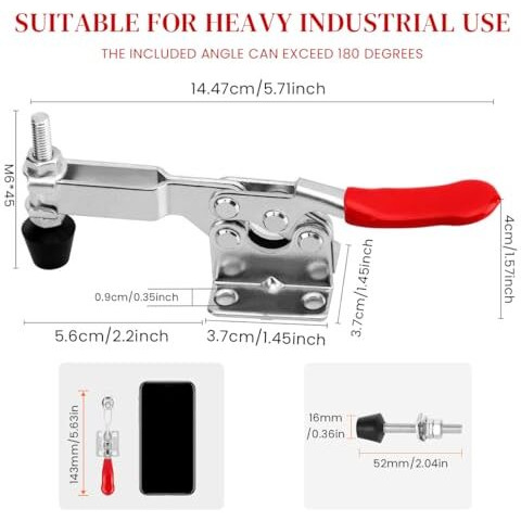 Serplex 4Pcs Toggle Clamp Hold Down Clamp 220Lbs Holding Capacity Antislip Horizontal Quick Release Toggle Clamp