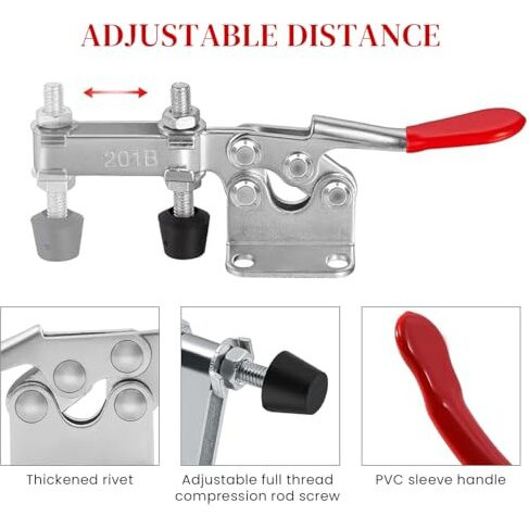 Serplex 4Pcs Toggle Clamp Hold Down Clamp 220Lbs Holding Capacity Antislip Horizontal Quick Release Toggle Clamp