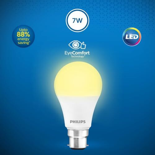 Philips B22D Led Bulb, (Golden Yellow, 7W) Pack Of 2