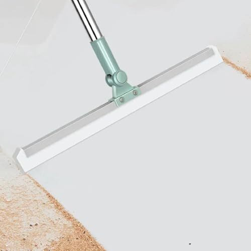 Kiriada Magic Broom Floor Squeegee Wiper With Long Handle Adjustable 180 Degree Rotating Mop Silicone Strips Stainless Steel Silicone Blade Floor Wiper For Home,Office, Shop,Bathroom,Tile Pet Hair.