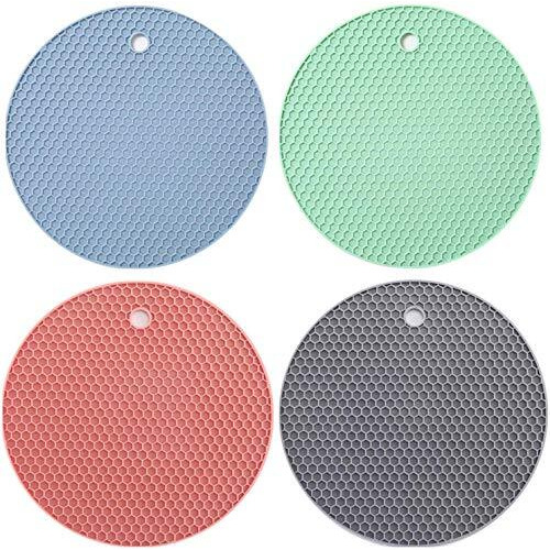 Spellwish 4 Pcs Silicone Trivet Mats, Food Grade Silicone, Bpa Free, Versatile Silicone Hot Pads For Kitchen, Suitable For Fondue Mats, Can Openers And Spoon Rests