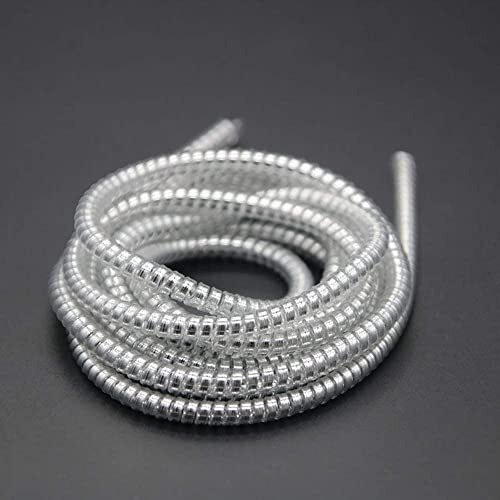 Zedgear Spiral Cable Protector 1.5 Meter Charging Cable Protection Data Cable Protective Sleeve Cord Saver Cable Protective Cover For Earphone Data Wire Cable Durable Pvc - Silver (Set Of 1)