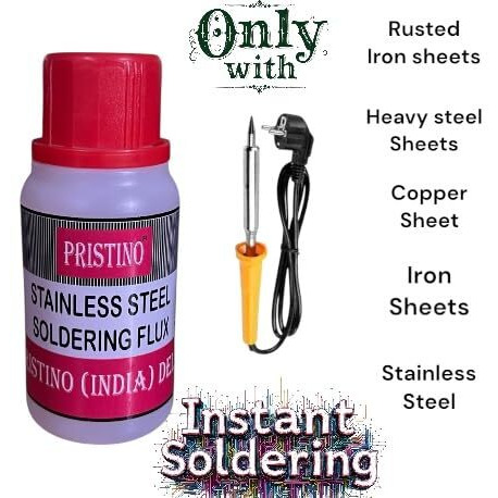 Pristino Stainless Steel & Multi Metals Soldering Flux For Soldering And Desoldering For Stainless Steel, Lithium-Ion Battery, Copper, Brass, Nickel, Zinc, Tin, Galvanized Iron - 1 Pack 100Gm