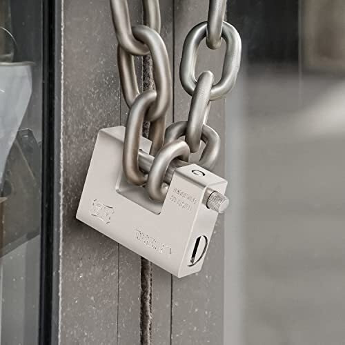 About Space Heavy Duty Padlock With 4 Keys - 1 Kg Hardened Steel Security Padlock With Anti Drill & Pick Cylinder Security Shackle Chain Lock For Garage,Door,Containers,Shutter,Locker,Warehouse,Gates