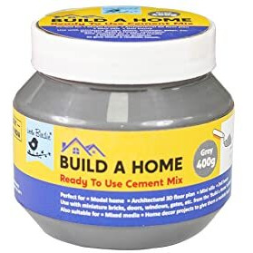 Little Birdie Build A Home Ready-To-Use Cement Mix Gray 400G Bottle | Ideal For Model Homes, Miniature Projects, Dollhouses, And Home Decor | Strong Adhesion For Miniature Building Materials