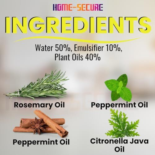 Home-Secure Herbal Mosquito Repellent-220 Ml With Lime Fregrance| Natural Mosquito Killer Spray | Pet Safe, Kids Safe | Non-Toxic, Eco Friendly, Chemical Free | Made With Plant Oils