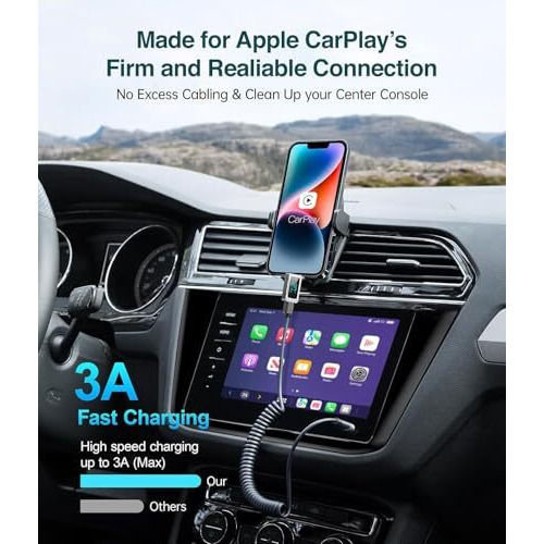 Wayona Type C To Lightning 27W Fast Charging Carplay Coiled Usb C Cable For Iphone 14,14 Pro,14 Pro Max, Iphone 13 Series,12,12 Pro,11,11 Pro Max Iphone 12 Mini, X, 8