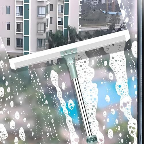Bare Elixir Silicone Rubber Blade Floor Wiper, Squeegee Broom With Long Telescopic Handle | 180 Rotating, Heavy-Duty Cleaning Broom For Tile, Glass, And Marble Floor - 52Cm Blade-Multi