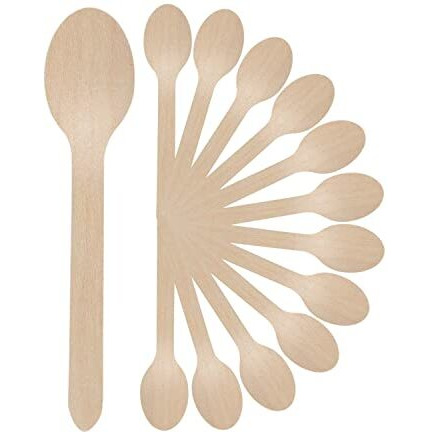 G1 Wooden Disposable Spoons, Multi-Purpose, 140Mm Length, Pack Of 100, Natural