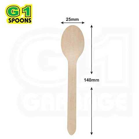 G1 Wooden Disposable Spoons, Multi-Purpose, 140Mm Length, Pack Of 100, Natural