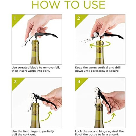 Amigozz Professional WaiterS Corkscrew  All-In-One Corkscrew, Bottle Opener And Foil Cutter, The Favored Choice Of Sommeliers, Waiters And Bartenders Around The World- 1Pc