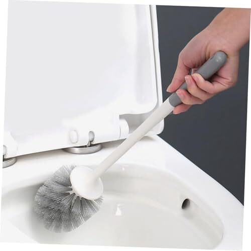 Toilet Cleaning Brush And Holder Set Free Stand Long Handle Bathroom Sleek Toilet Bowl Cleaner Brush With Stand, Pot Commode Bathroom Cleaning Scrubber Brushes Plastic Bristles Toilet Brush