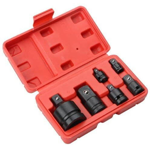 Inditrust 6Pcs Pneumatic Air Impact Adapter And Reducer Socket Set Female To Male Or Male To Female Convertor 1/4", 3/8", 1/2" & 3/4" Square Drive, Chrome Vanadium Steel