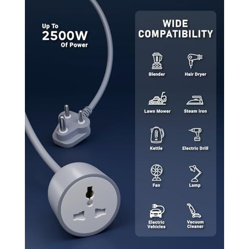 Fedus 3M Long 18Awg Heavy Duty Male To Female 3 Pin Power Extension Cord For Heavy Appliances Wire, 10Amp Indoor Outdoor Power Cord Wire Extender Power Cable For Appliances, Electronics & Power Tools