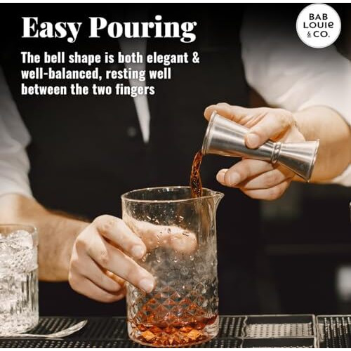 Bab Louie & Co. Double Sided Peg Measures 30/60Ml | Stainless Steel Jigger Peg Measure | Bar Accessories | Double Sided Jigger Set | Cocktail Measure | Shot Glass Peg Measure